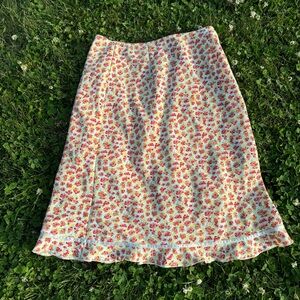 Vintage Velvet Ribbon Midi Skirt